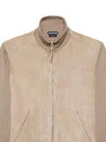 TOM FORD suede front merino full zip