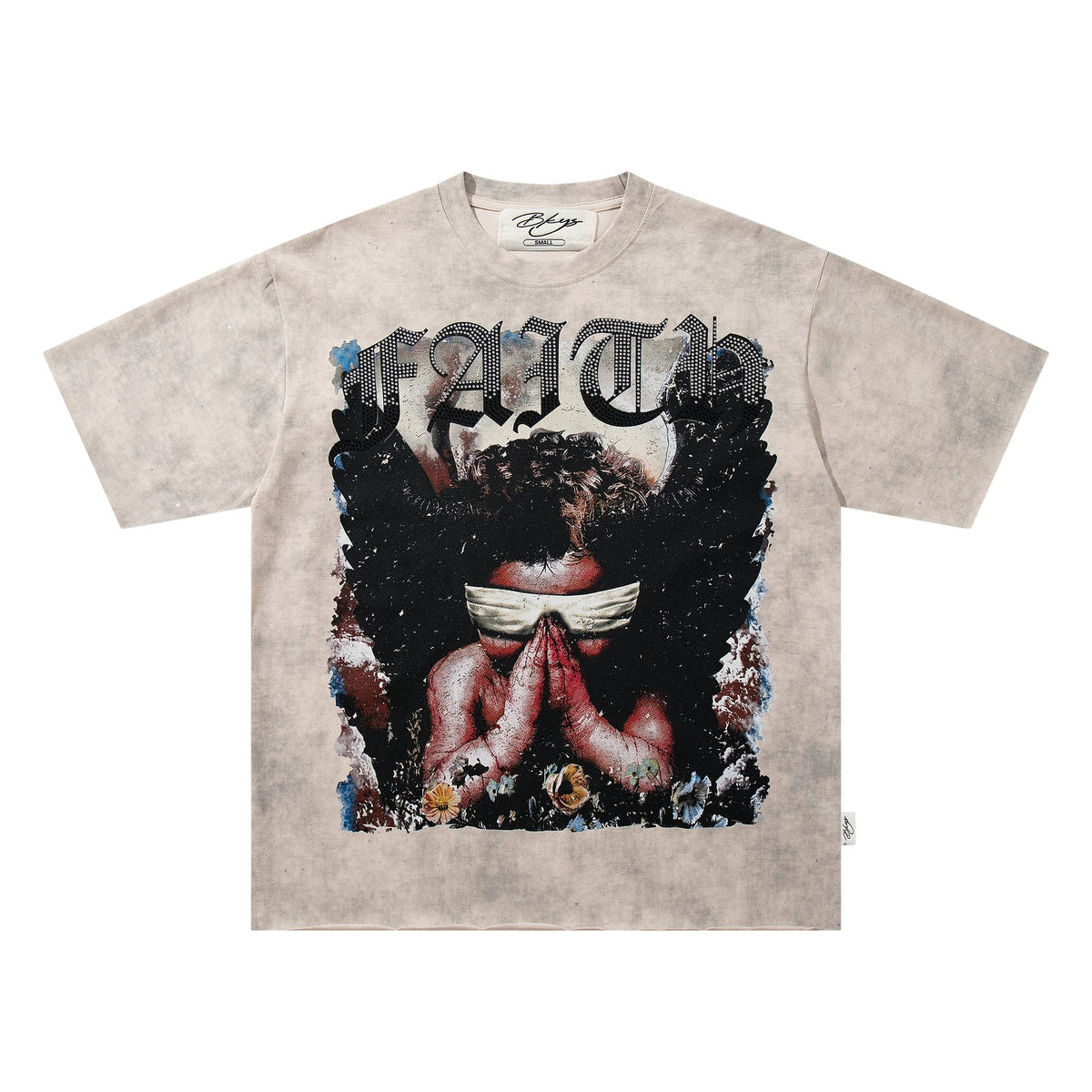 BKYS Revival Blindfolded Portrait Rhinestone-Style T-Shirt