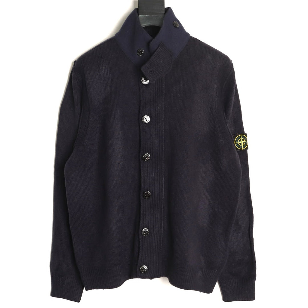 Stone Island Button-Front Knit Cardigan - Black